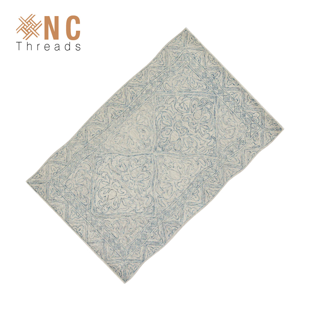 XNC Threads - ANDREA TUFTED WOOL RUG - Grey Blue