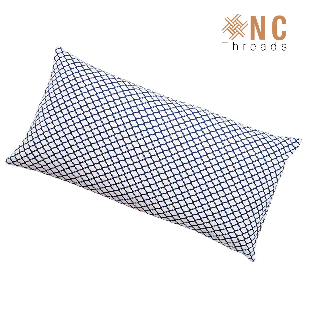XNC Threads - PAGE BLUE EXTRA LONG LUMBAR THROW PILLOW