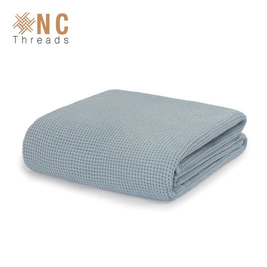 XNC Threads - BLUE WAFFLE THROW BLANKET