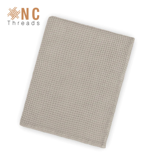 XNC Threads - LIGHT GREY WAFFLE THROW BLANKET